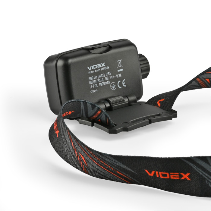 Налобний світлодіодний ліхтарик VIDEX VLF-H189 600Lm 5000K 28364