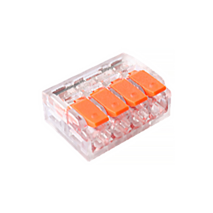 Клемник швидкого монтажу 4п прозорий PC (TF-KNT-414) TITANUM