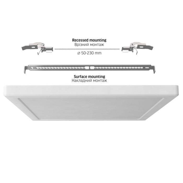 LED світильник квадратний VIDEX DL6S 24W 3000K-4000K-6500K White