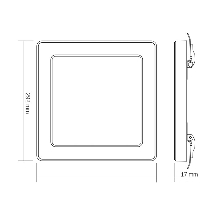 LED світильник квадратний VIDEX DL6S 24W 3000K-4000K-6500K White