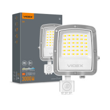 LED прожектор VIDEX F5 30W 3000-5000-6500K з датчиком руху 230V White (VL-F5-030CW-S)