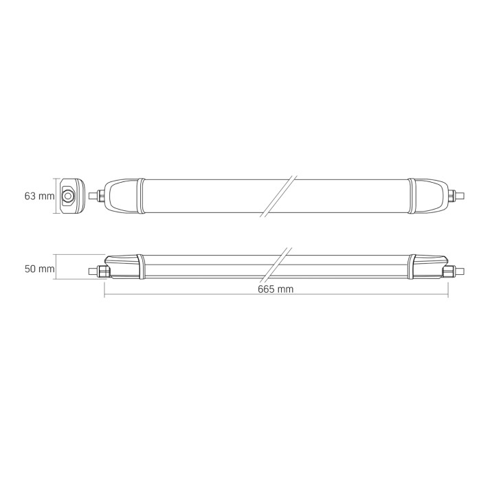 LED светильник IP65 линейный магистральный VIDEX BNWL04 40W 1.2М 5000K 220V