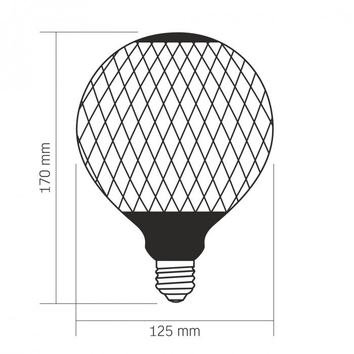 LED лампа VIDEX Filament VL-DG125BP 6W E27 1800K Black Magician net