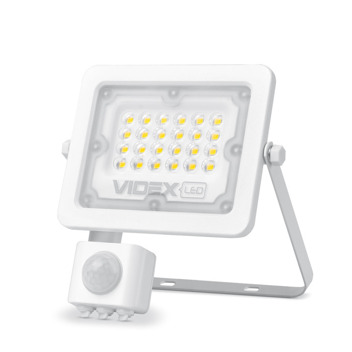 LED прожектор VIDEX F2e 20W 5000K с датчиком движения и освещенности