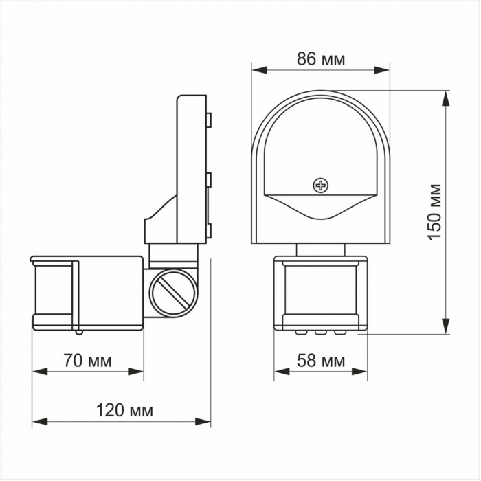 Датчик движения и освещенности VIDEX VL-SPW02B 220V 1200W инфракрасный