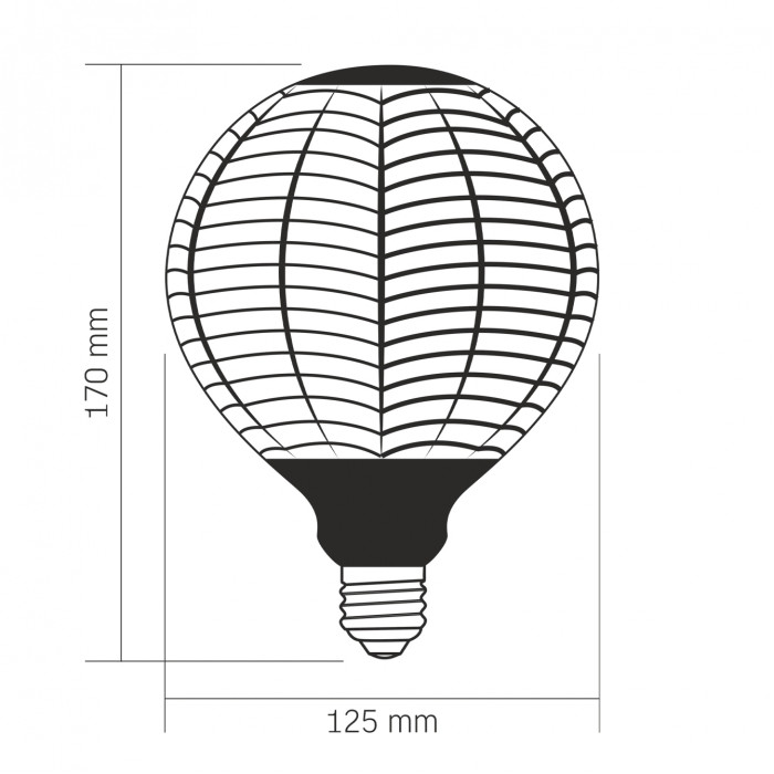 LED лампа VIDEX Filament VL-DG125BN 6W E27 1800K Black Magician pine needles
