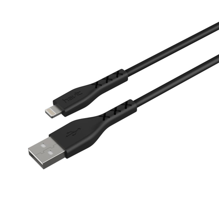 Кабель Lightning HAVIT HV-H66, black, 2.0А 1.0m/24385