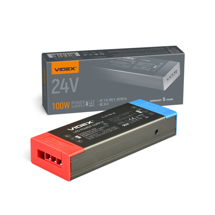 Блок питания для LED ленты VIDEX DC24V 4.16A 100W IP20 (VL-LST-P100-24V)