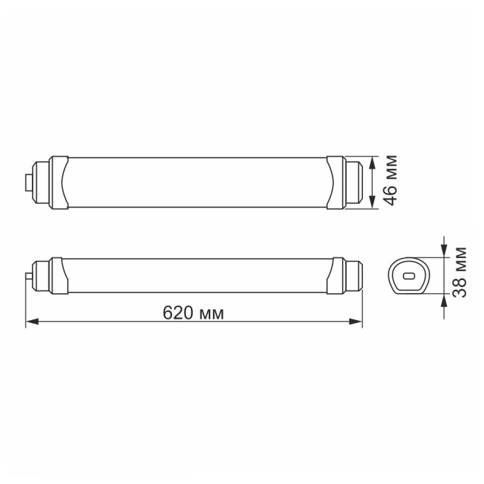 LED светильник IP65 линейный магистральный VIDEX 18W 0,6М 5000K