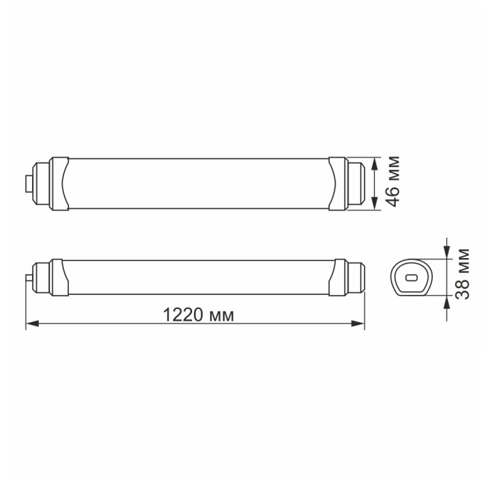 LED светильник IP65 линейный магистральный VIDEX 36W 1,2М 5000K