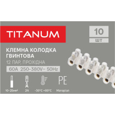 Клемна колодка гвинтова 60А 25мм2 PE (TF-KL60А-PE) TITANUM