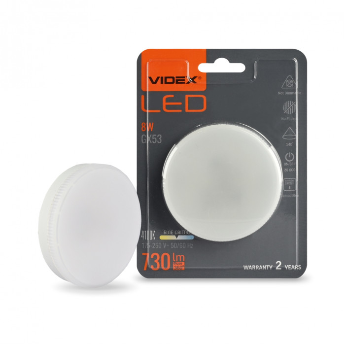 LED лампа VIDEX GX53 8W 4100K 220V LED лампа VIDEX GX53 8W 4100K 220V