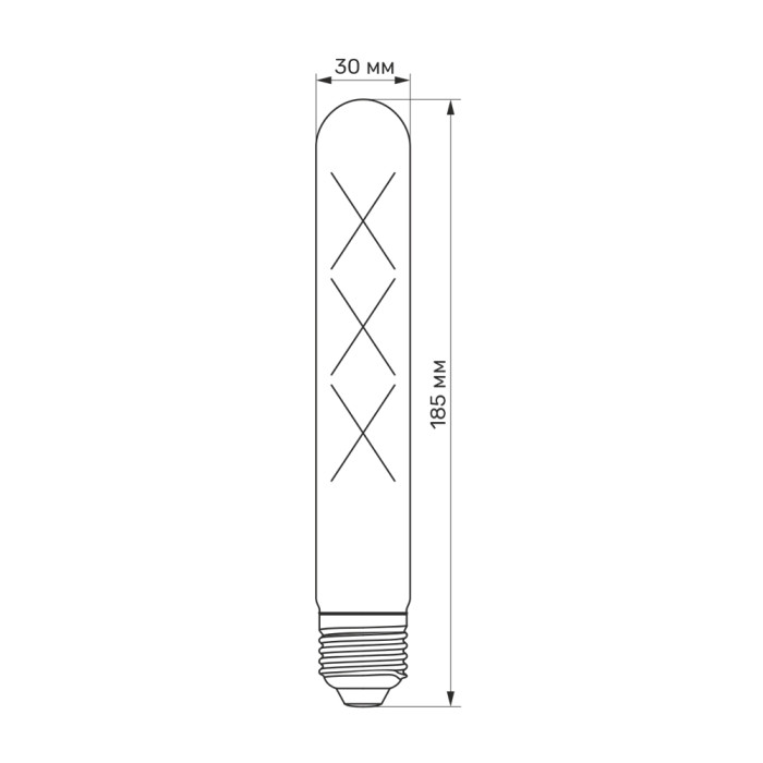 LED лампа TITANUM Filament T30 6W E27 2200К бронза