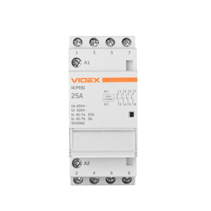 Модульний контактор 4п 25А 4НВ VF-RS-MC4O-25 VIDEX RESIST