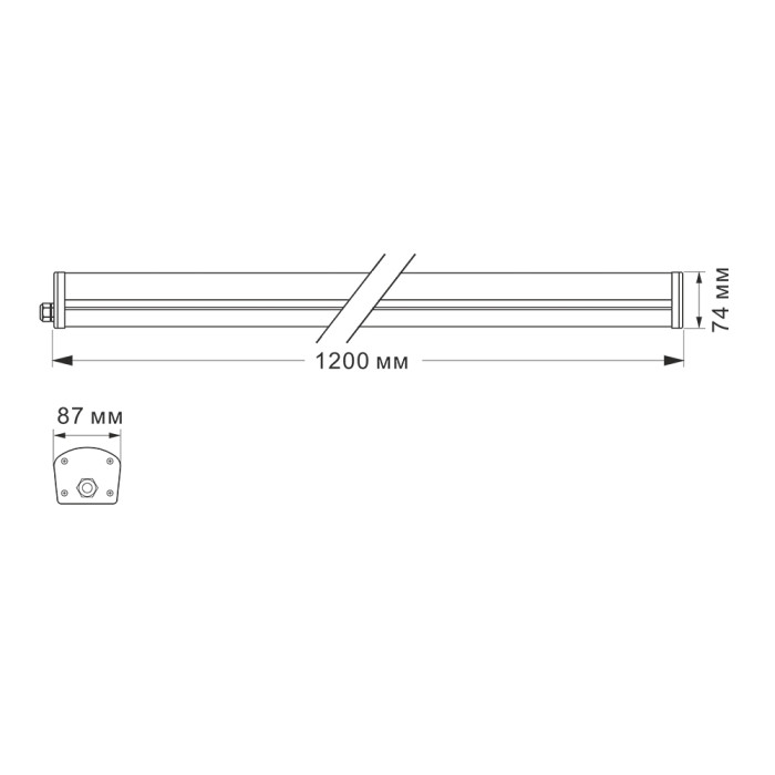 LED светильник IP65 линейный VIDEX 48W 1,2М 5000K