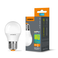 Лампа LED VIDEX високоефективна G45h 6W E27 4100K 220V VL-G45h-06274/28600