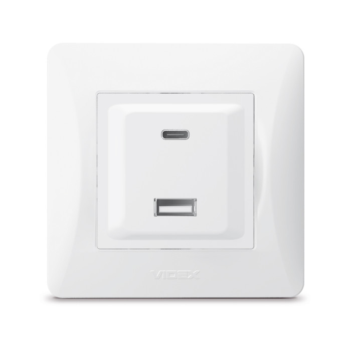 Розетка USB-A + USB-C PD20W біла VIDEX BINERA