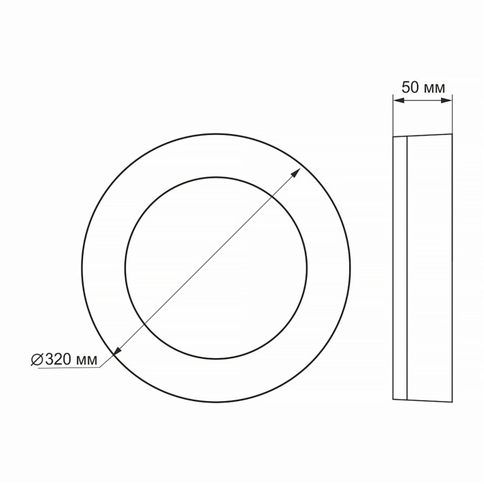LED світильник ART IP65 круглий VIDEX 30W 5000K Black