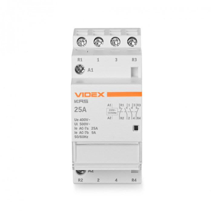 Модульный контактор 4п 25А 2НВ 2НЗ VF-RS-MC2O2C-25 VIDEX RESIST