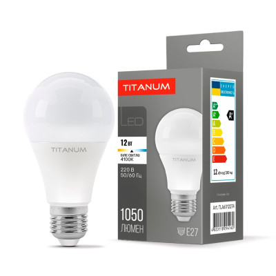LED лампа TITANUM A60 12W E27 4100К 220V