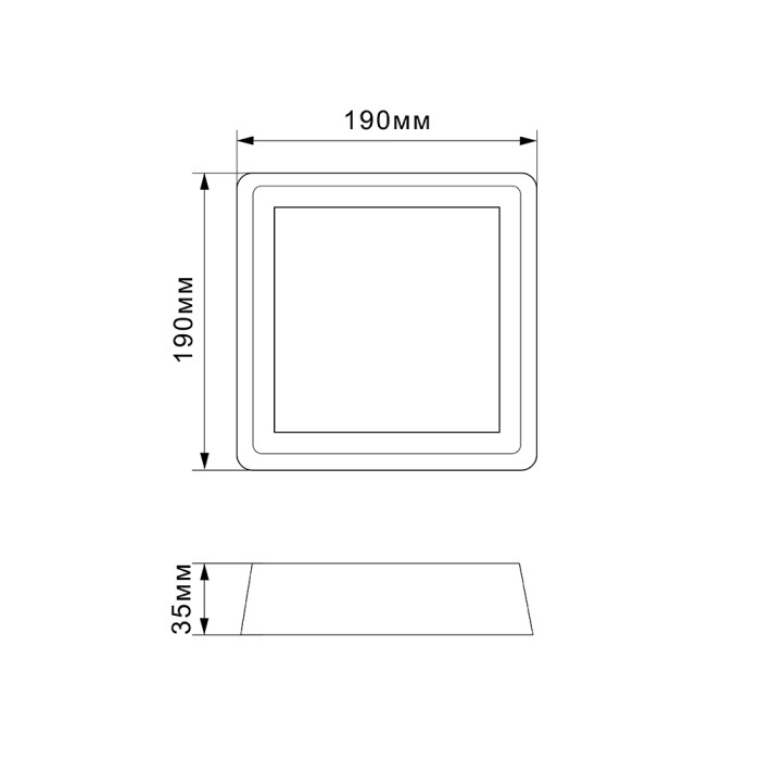 LED Світильник квадратний накладний TITANUM 24W 5000K