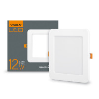LED світильник вбудований квадрат VIDEX 12W 5000K