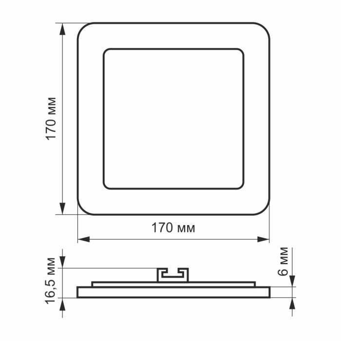 LED світильник вбудований квадрат VIDEX 12W 5000K