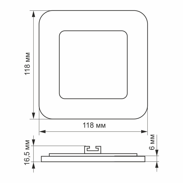 LED світильник вбудований квадрат VIDEX 6W 5000K