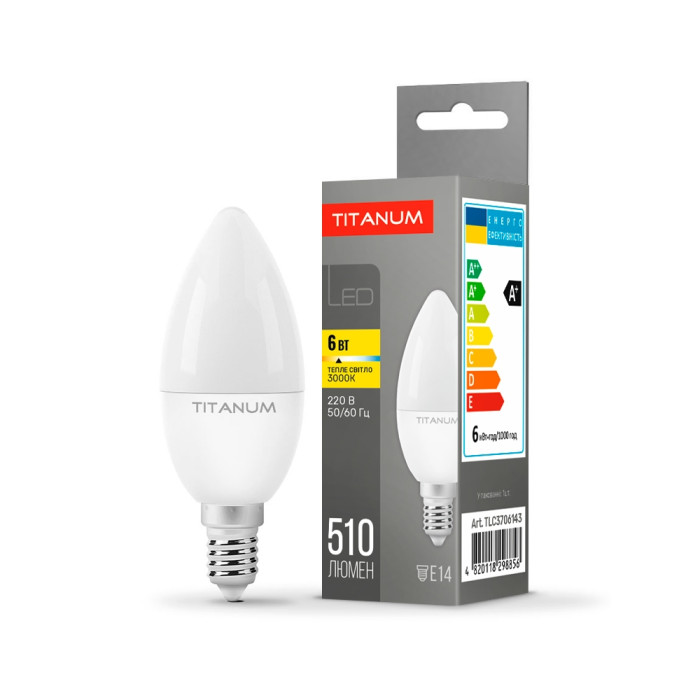 LED лампа TITANUM C37 6W E14 3000К LED лампа TITANUM C37 6W E14 3000К