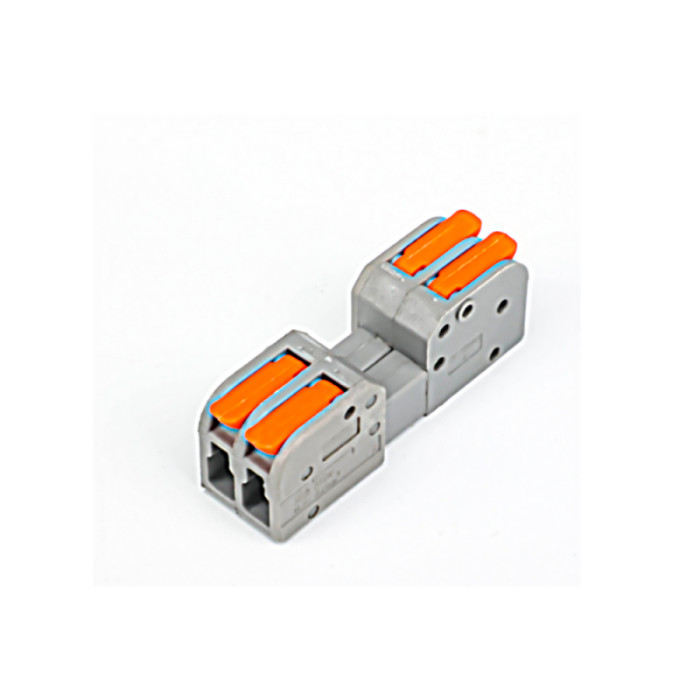 Клемник швидкого монтажу роз'ємний 2+2п 4.0мм сірий PA (TF-KNG-422-2) TITANUM