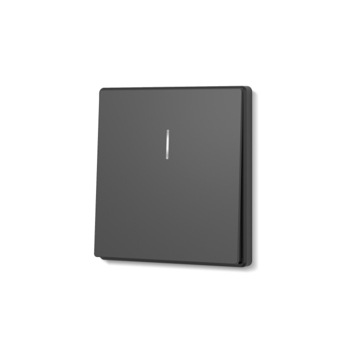 Выключатель одноклавишный с подсветкой угольно-черный VIDEX NOTA (VF-NT-SW1L-BL)