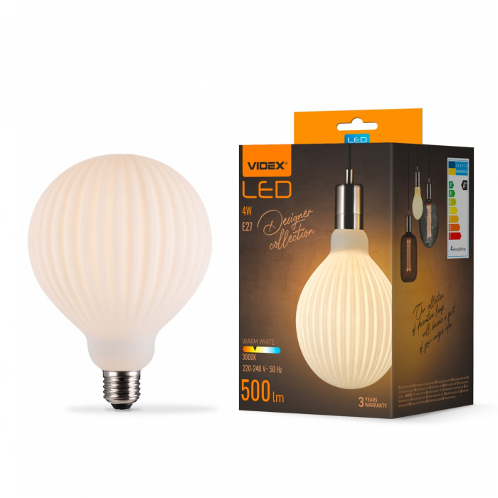 LED лампа VIDEX Filament VL-DG125175-WZTMO 4W E27 3000K Matt opal