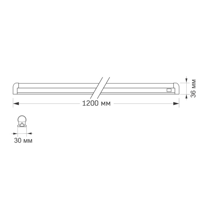 LED FITO світильник лінійний VIDEX T8 1,2М 20W