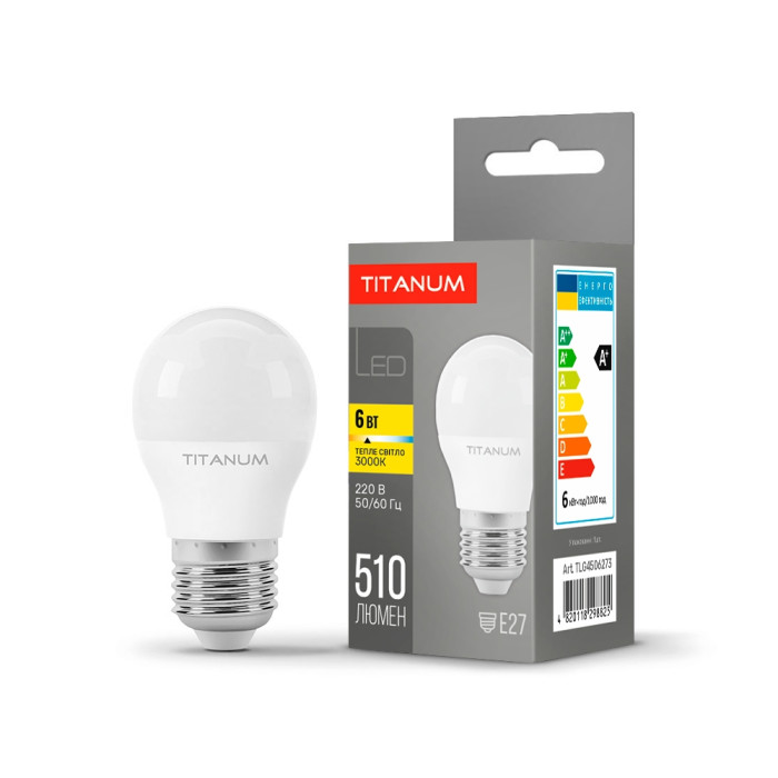LED лампа TITANUM G45 6W E27 3000К LED лампа TITANUM G45 6W E27 3000К
