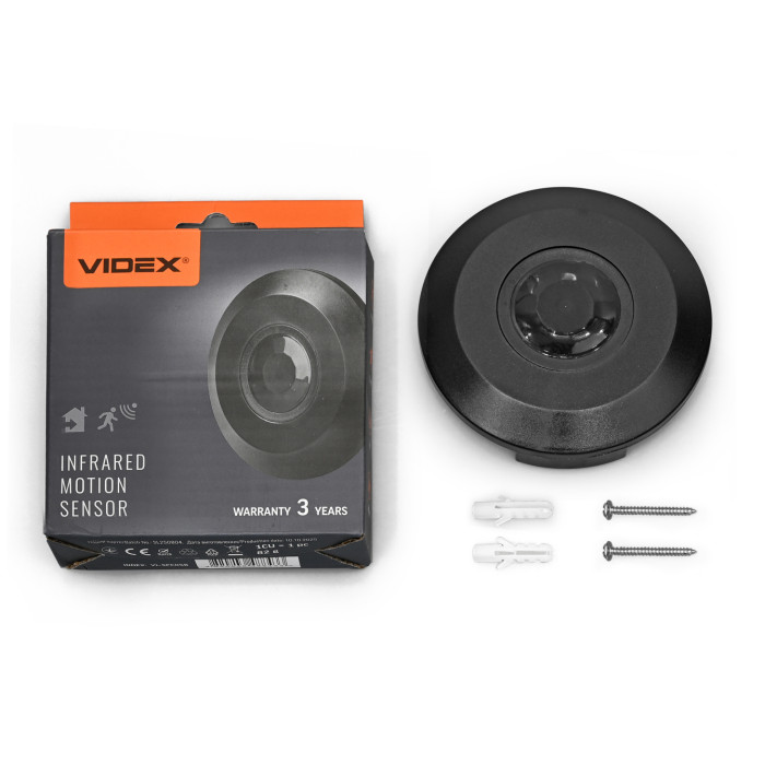 Датчик руху та освітленості VIDEX VL-SPC05B 220V 800W інфрачервоний чорний