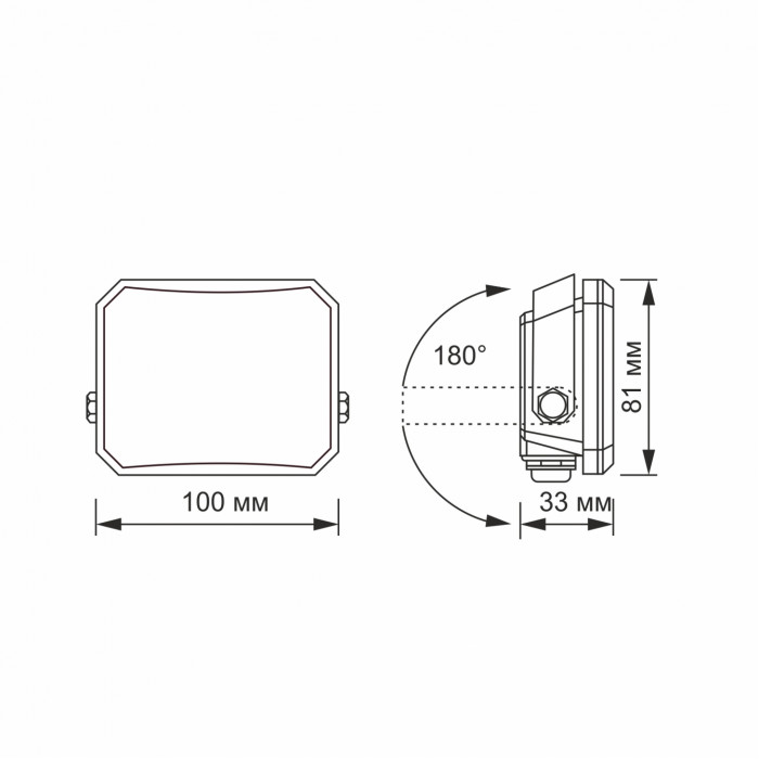 LED прожектор VIDEX F3 20W 5000K 220V Black (VLE-F3-0205B)