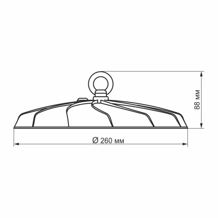 LED світильник висотний ХайБей VIDEX 100W 5000K чорний
