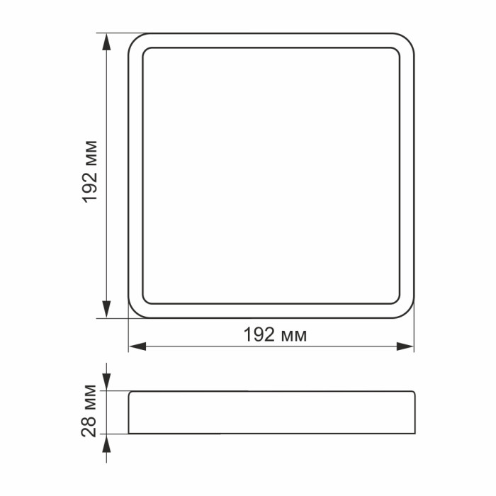 LED Светильник накладной квадрат VIDEX 18W 5000K Black