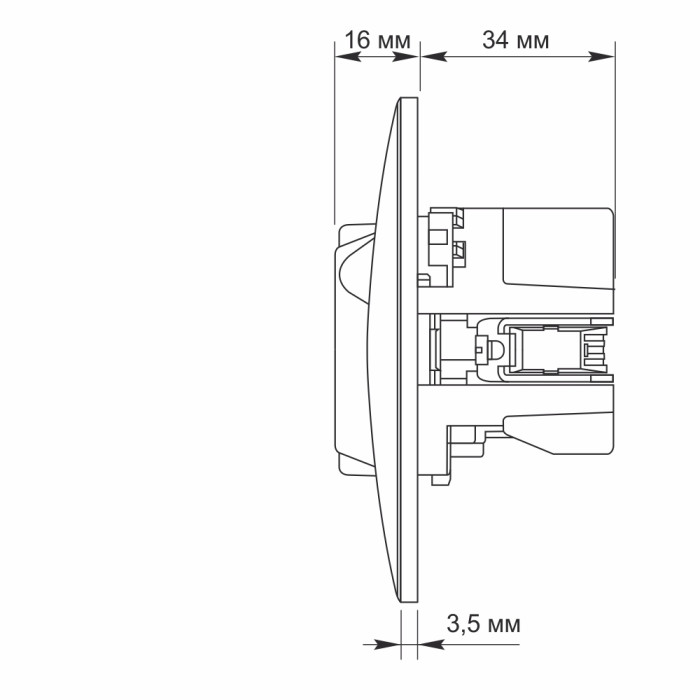 Розетка одинарна із заземленням та 2USB срібний шовк VIDEX BINERA