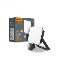 LED прожектор VIDEX F3 30W 5000K з датчиком руху 220V Black (VLE-F3-0305B-S)