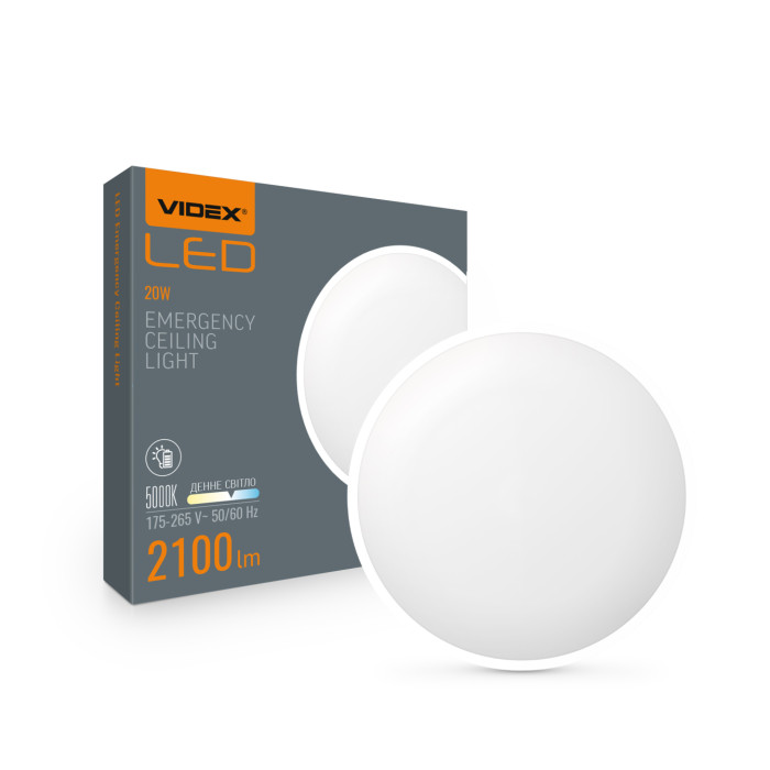 Светильник LED VIDEX аварийный накладной 20W 2700-6500K 220V VL-CLR-EM200-2