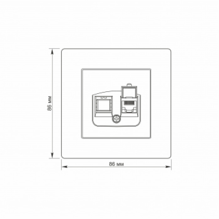Розетка PC одинарная компьютерная белая TITANUM STANDARD