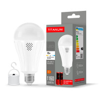 LED лампа акумуляторна TITANUM A80 12W E27 4000K 230V