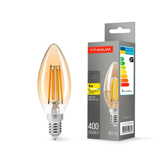 LED лампа TITANUM Filament C37 4W E14 2200К бронза LED лампа TITANUM Filament C37 4W E14 2200К бронза