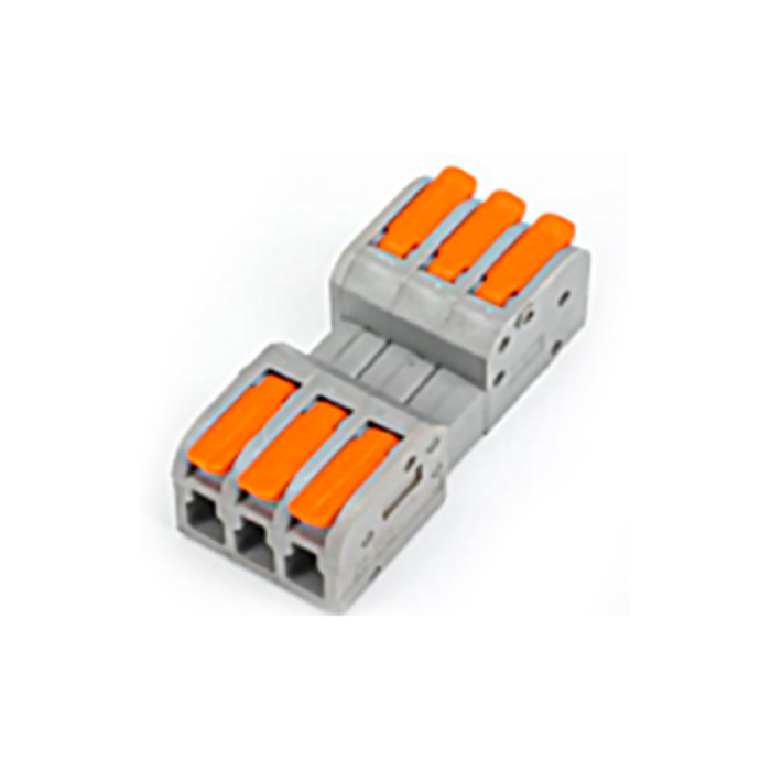 Клемник швидкого монтажу роз'ємний 3+3п 4.0мм сірий PA (TF-KNG-423-3) TITANUM