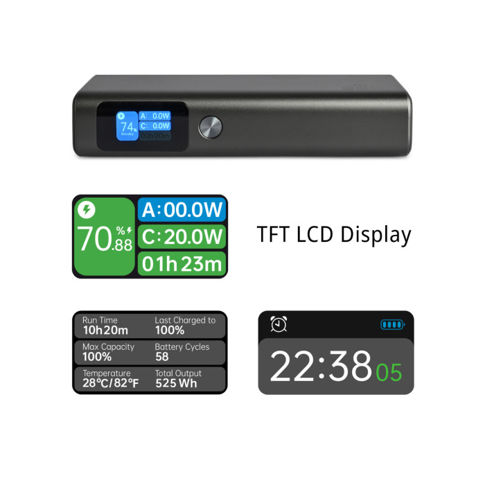 Повербанк VIDEX 20000mAh VPB-323 PD100W +Display Black/28290