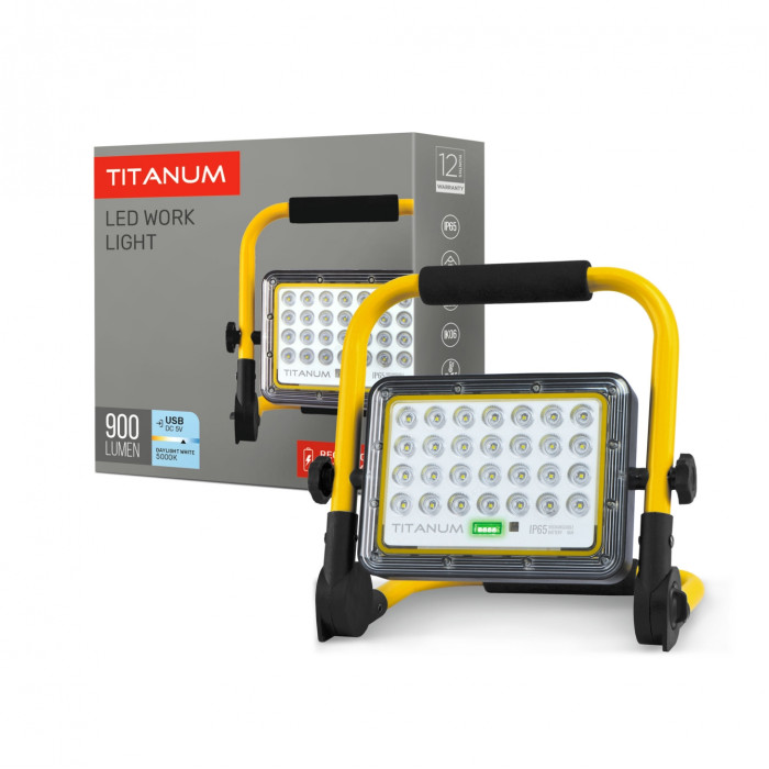 LED прожектор аккумуляторный IP65 TITANUM 20W 900Lm 5000K LED прожектор аккумуляторный IP65 TITANUM 20W 900Lm 5000K