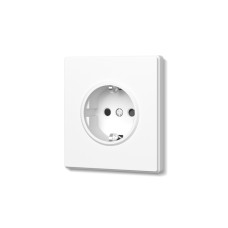 Розетка одинарная с заземлением белая матовая VIDEX NOTA (VF-NT-SK1G-WH)