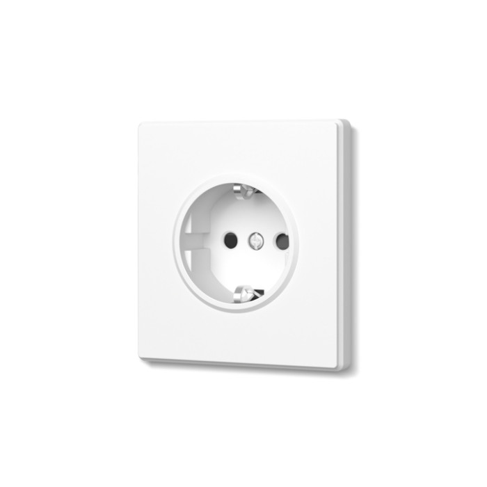 Розетка одинарная с заземлением белая матовая VIDEX NOTA (VF-NT-SK1G-WH)