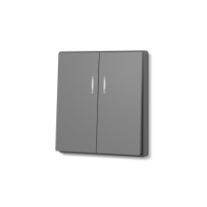Выключатель двухклавишный с подсветкой серый графит VIDEX NOTA (VF-NT-SW2L-GR)